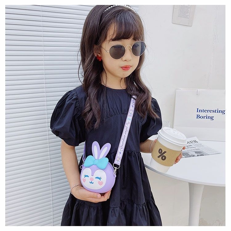 超萌可爱兔子女童包包2022年新款时尚儿童硅胶零钱包潮宝宝斜挎包详情8