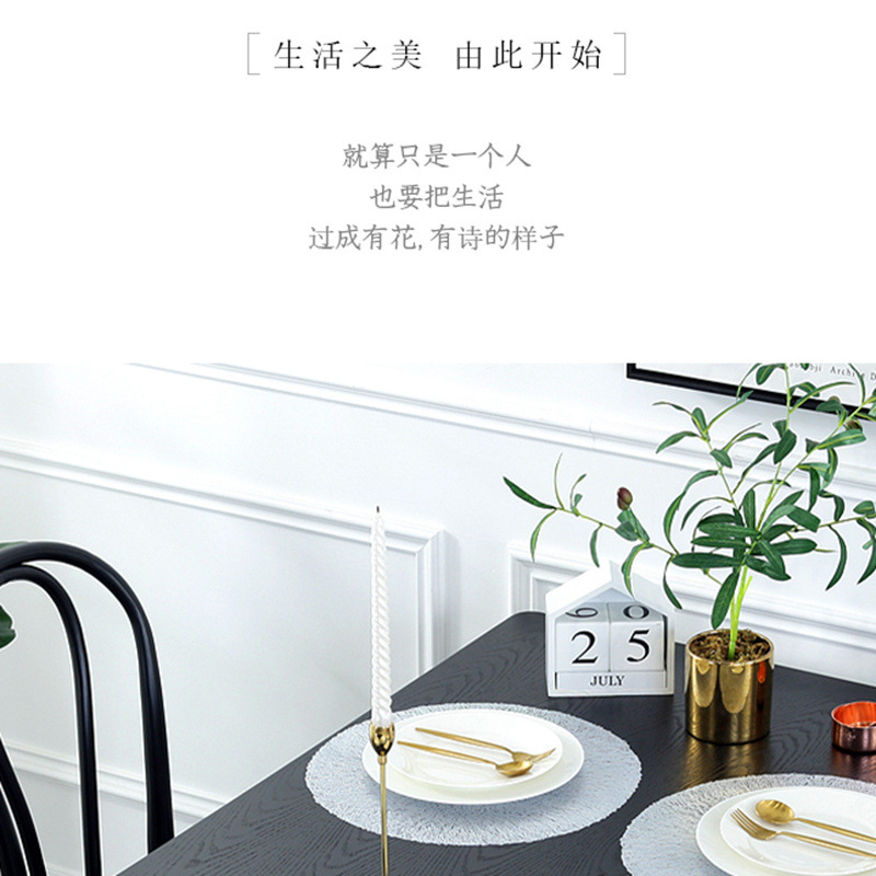沃美 欧式轻奢圆形乱丝PVC餐垫家居装饰简约时尚大方防水防滑防油防烫耐磨隔热餐垫详情6
