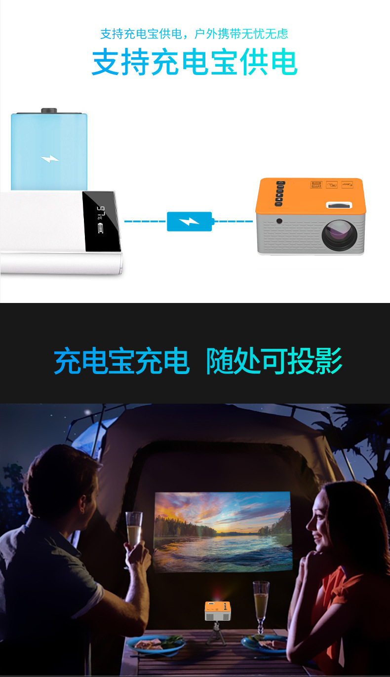 UC28D家用跨境儿童led投影仪迷你微型便携式家庭手机投影机详情4