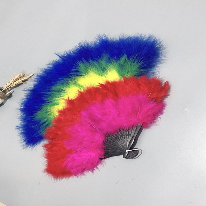 The full fleece thickened standard feather fan color-blocking gradient series cheongsam runway show stage performance pic 26