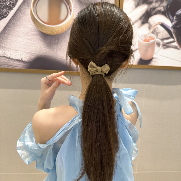 创意款简约蝴蝶结头绳大肠发圈百搭不伤发高弹力发绳加粗皮筋批发详情11