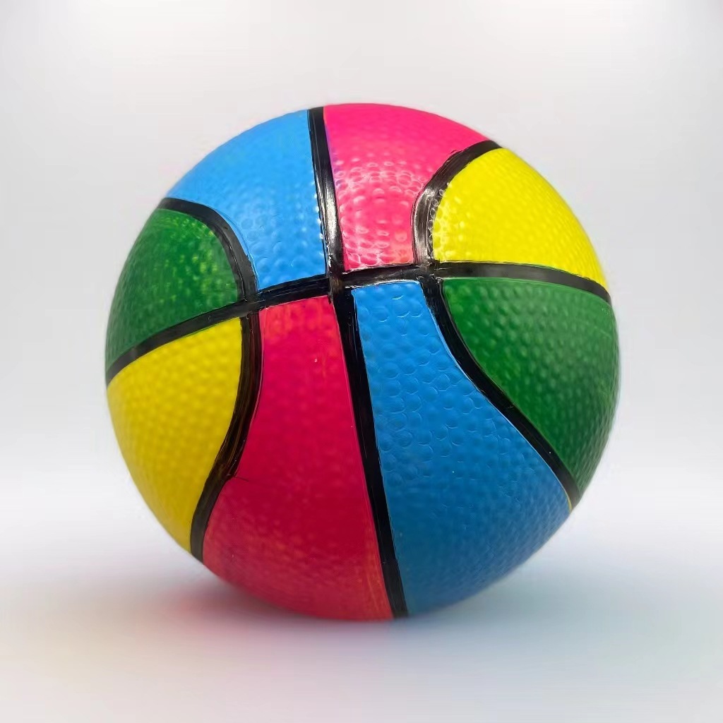 厂家直销儿童小篮球彩色小篮球PVC充气彩色玩具球拍拍球皮球详情8
