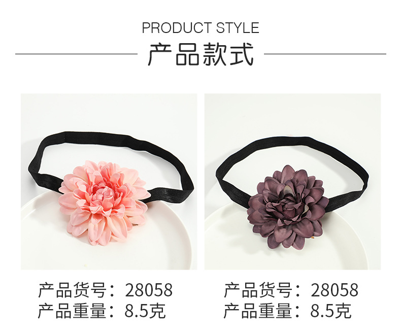 Korean-style fashionable fabric handcrafted flower headband wedding and festival headwear decoration, paired with retro girl hair bands and hair accessories pic 4