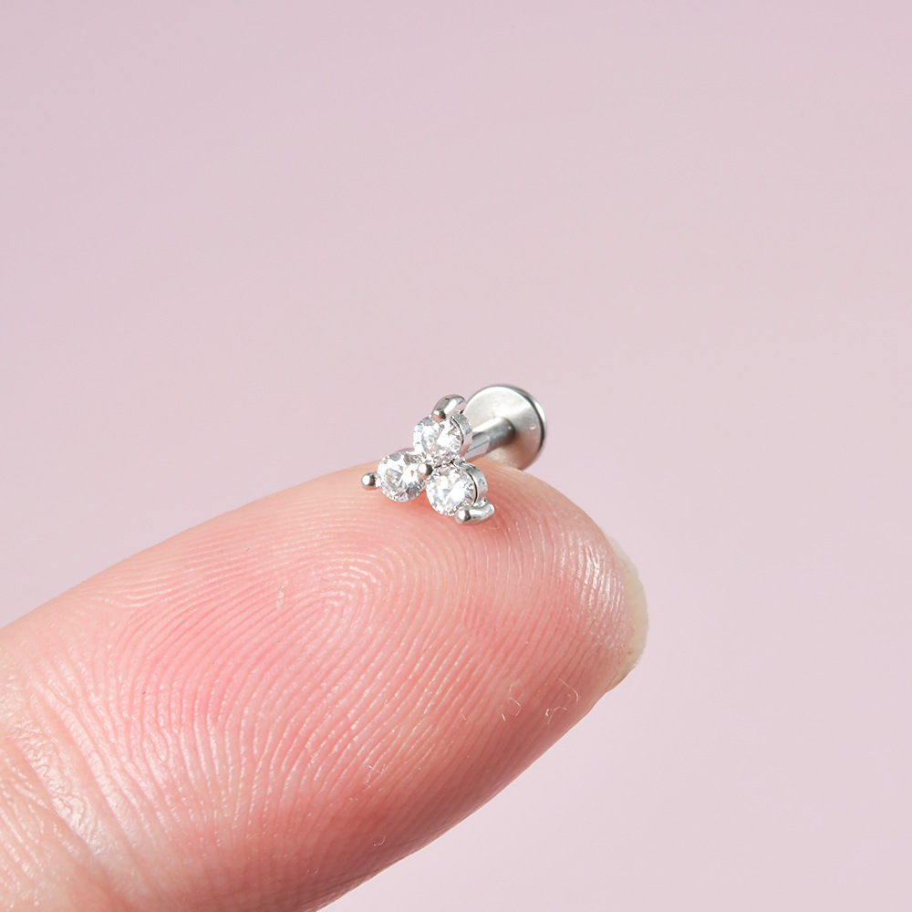 跨境澳宝唇钉 三角爪形锆石不锈钢内螺纹耳钉电镀多色内牙耳骨钉详情14