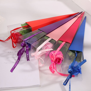 三八节花束礼盒pvc礼盒金箔香皂花礼物店庆赠品毕业季七夕节礼物详情5