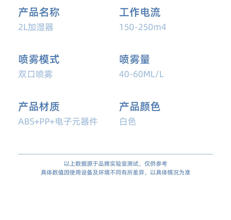新款2L大容量加湿器usb大容量家用静音卧室办公室小夜灯双喷详情17