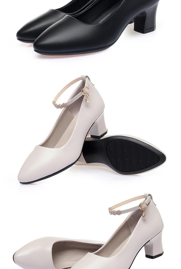 妈妈鞋中跟低跟高跟软底女单鞋2022新款中年春秋季女士一字扣皮鞋详情17