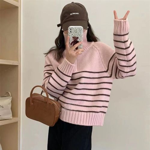 Korean autumn and winter soft, loose and laid-back round-neck sweater for women, fashionable and elegant, thickened knitted sweater with wool pic 22