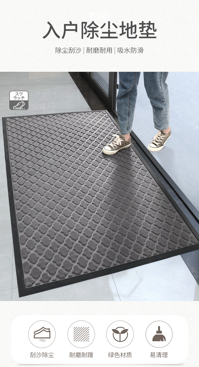 The company building entrance mud scraper mat, outdoor anti-slip rubber floor mat, hotel entrance foot mat, shopping mall advertising carpet pic 1
