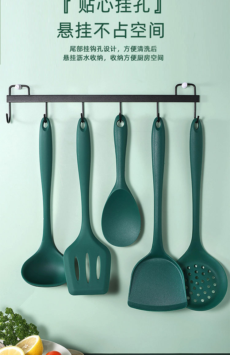 硅胶锅铲食品级耐高温不粘锅专用防烫隔热铲子家用汤漏勺厨具套装详情4