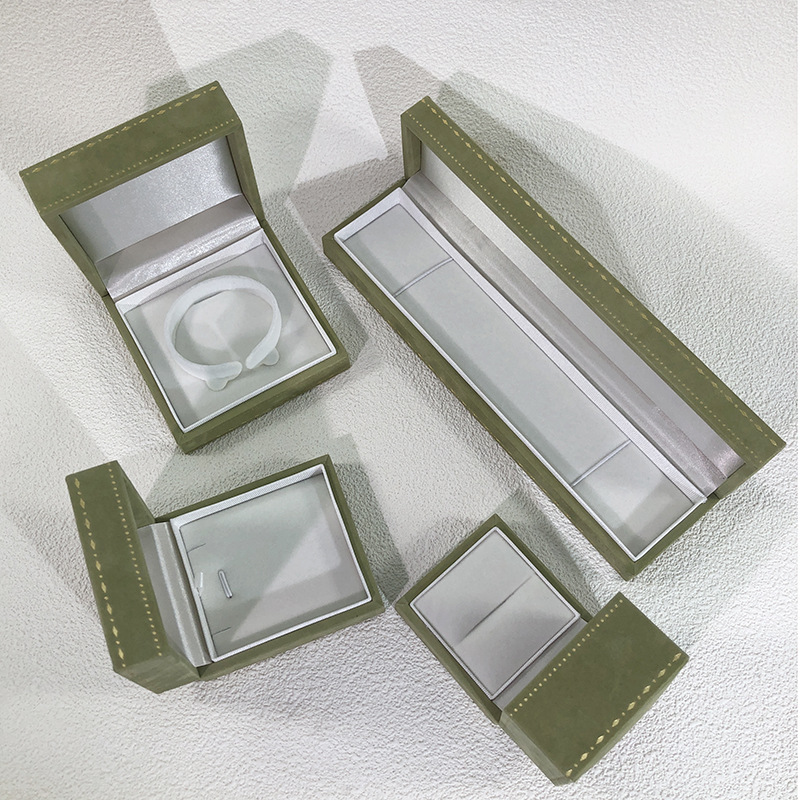 New high-end encrypted velvet printed ring box, pendant, necklace box, bracelet and chain, fashionable storage packaging box pic 9