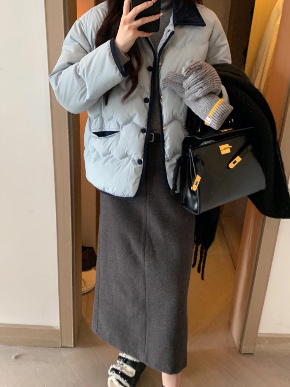 Lapel Dongdaemun light down cotton-padded jacket for women, short chanel-style cotton-padded jacket, casual coat for winter pic 6