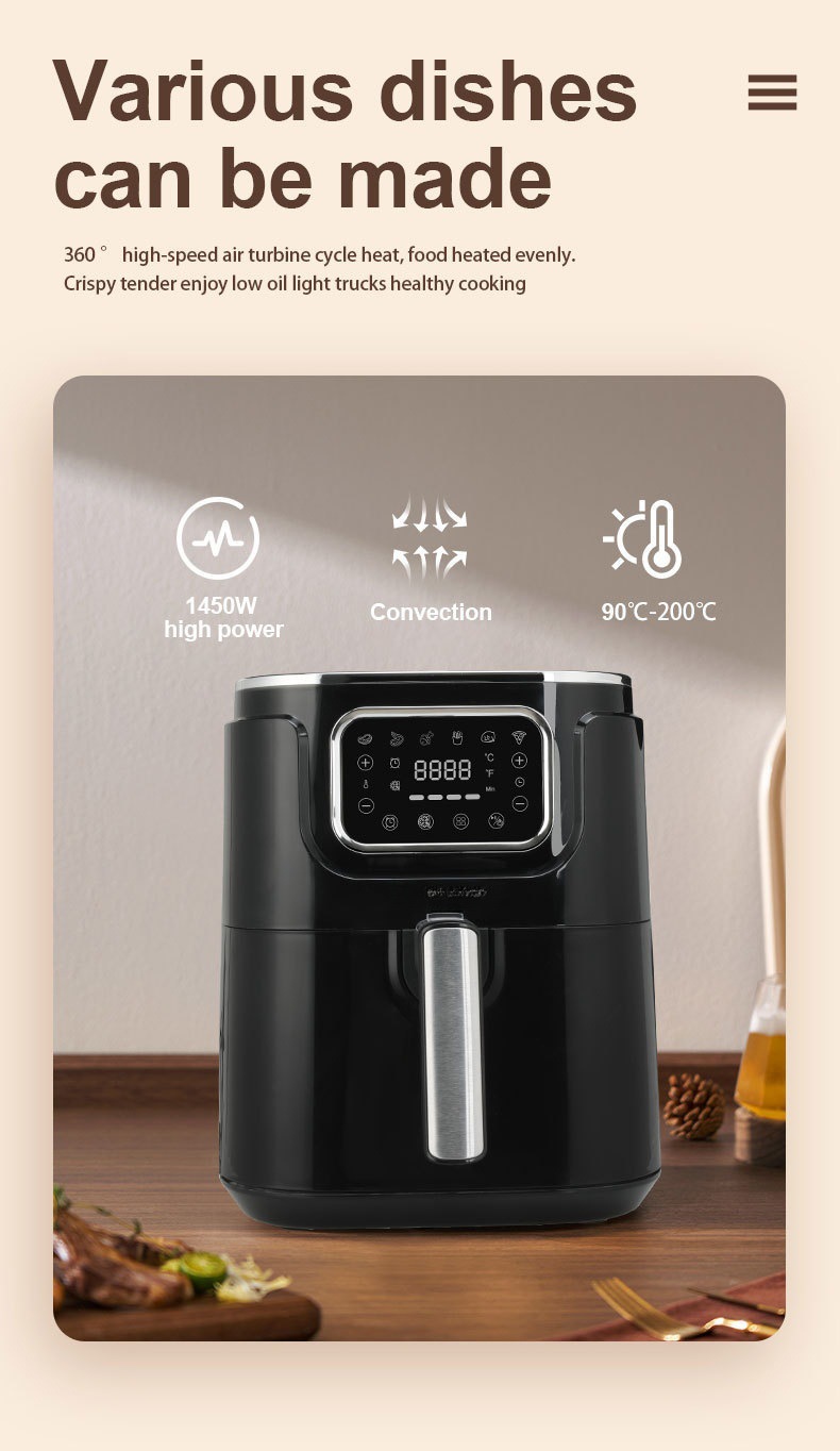 空气炸锅跨境110V电炸锅7L大容量家用全自动触屏电炸锅 AIRFRYE详情2