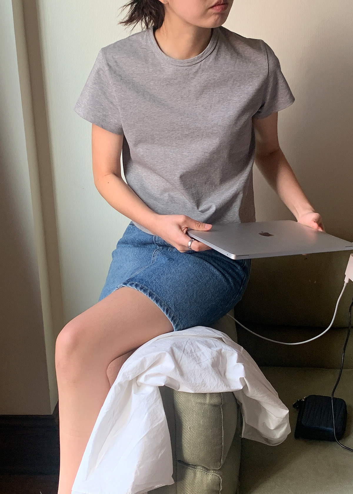 Pure cotton off-the-shoulder embroidered short-sleeved T-shirt for women, 2025 summer solid color casual style, Han Dongdaemun base layer ha*g pic 52