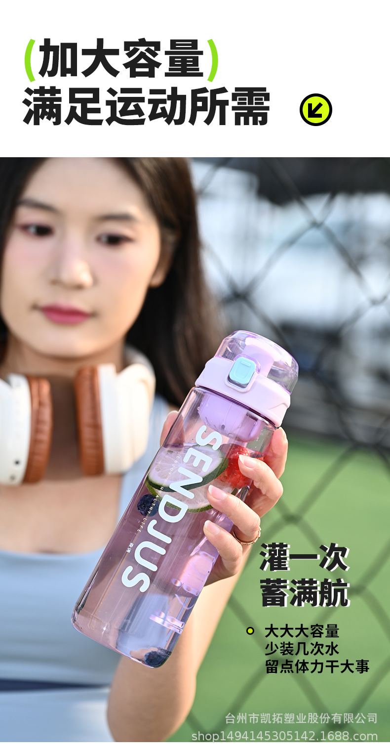 G446学生运动水壶健身便携水杯户外简约太空杯弹跳直饮花茶防摔塑料杯详情10