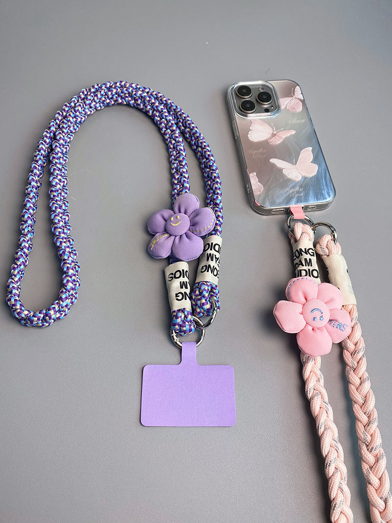 斜挎款太阳花三股马尾辫手机挂绳ins背绳时尚小清新户外登山结实详情7