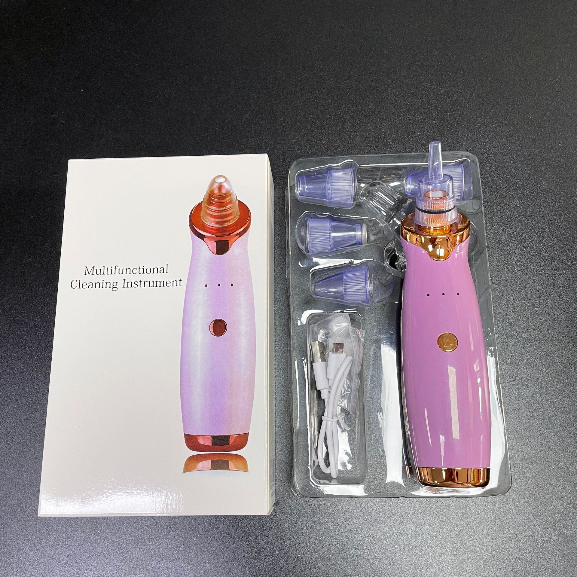 Blackhead suction device, electric facial hot compress skin peeling machine, portable beauty cleansing device, acne removal device, pore cleaner, exclusively for export. Exclusively for export pic 3