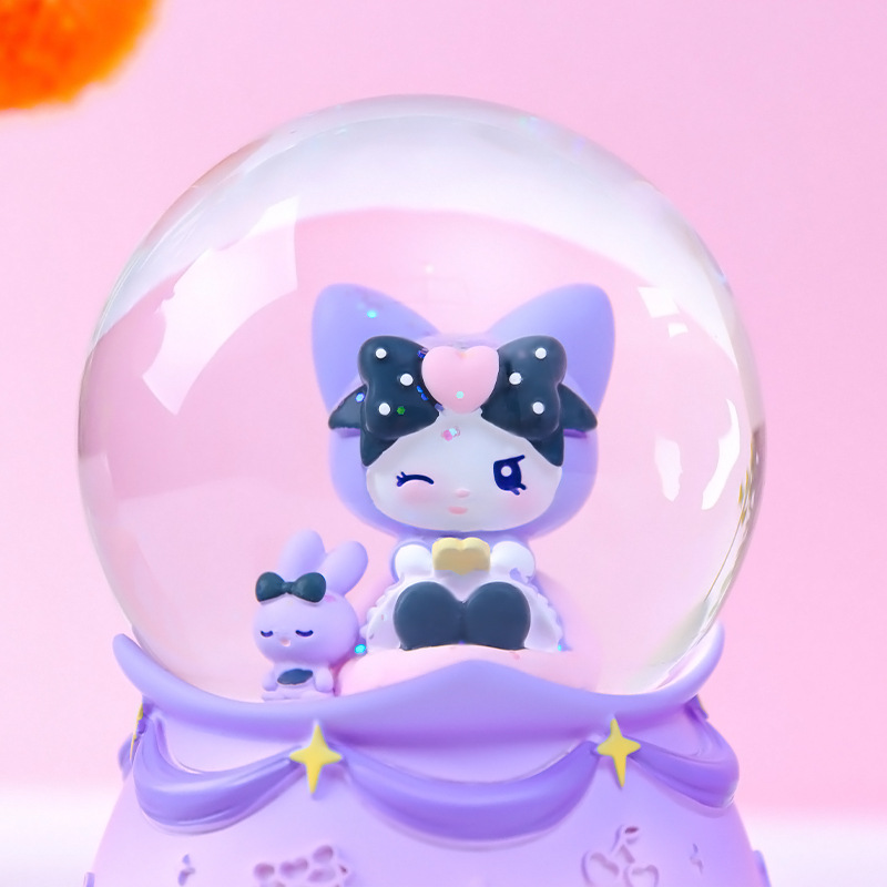 创意酷酷甜心水晶球发光音乐盒旋转八音盒卡通可爱儿童生日小礼品详情6
