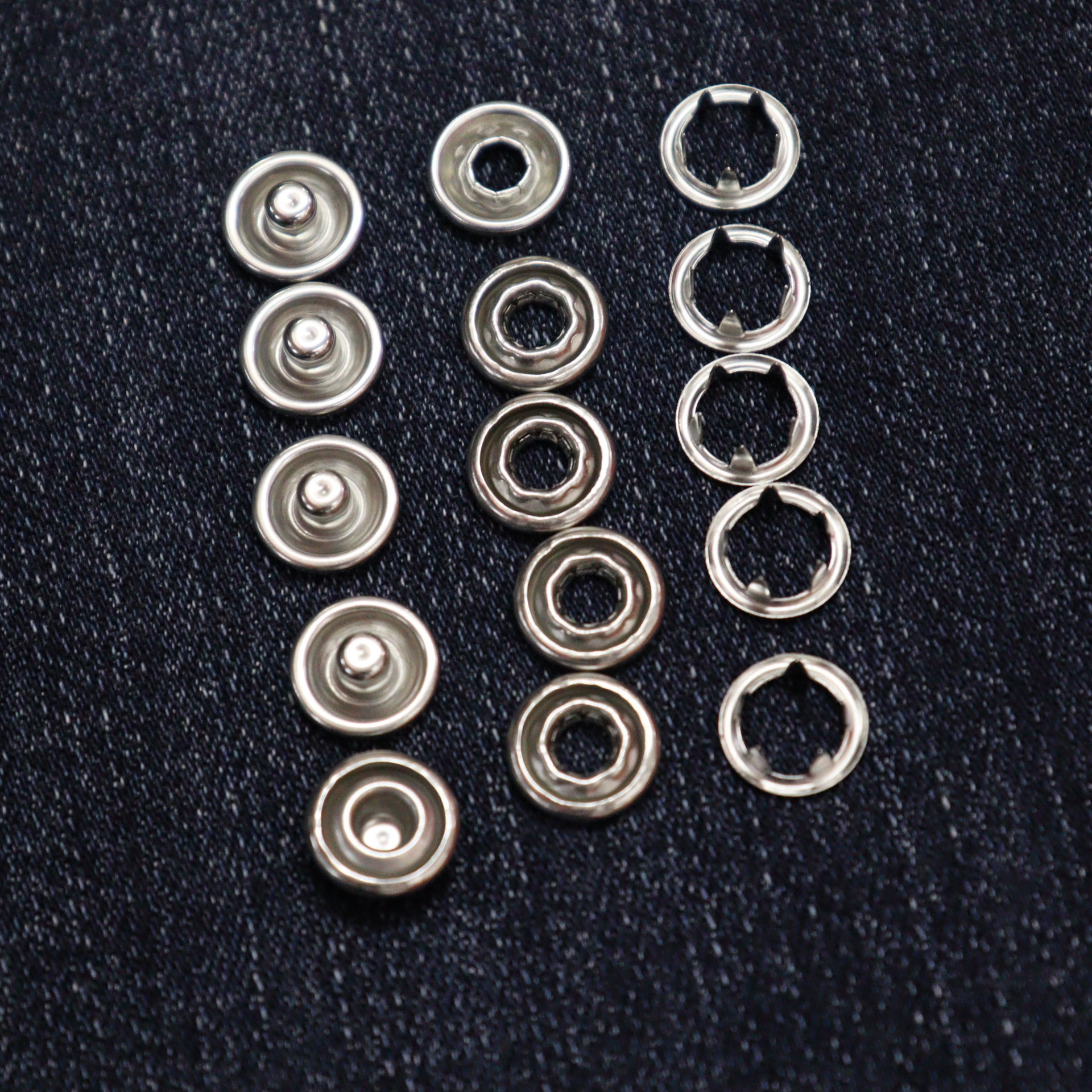 Hollow round five-prong buckle jeans four-way buckle invisible hidden buckle accessory alloy high foot button pic 3