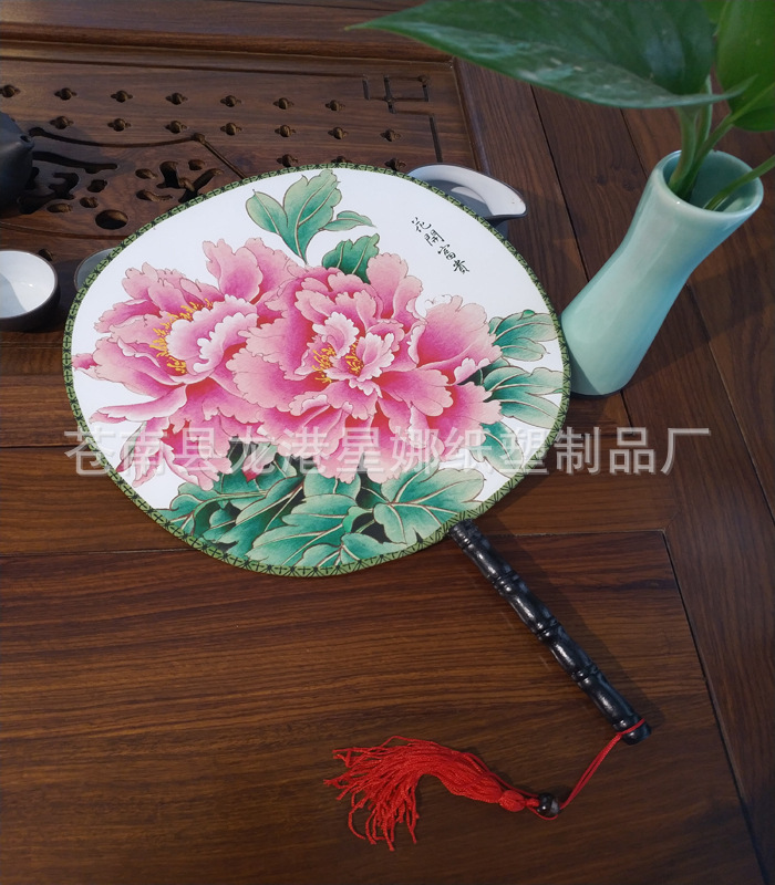 古风扇子企业团扇圆扇中国风蒲扇汉服刺绣宫廷团扇直供详情31