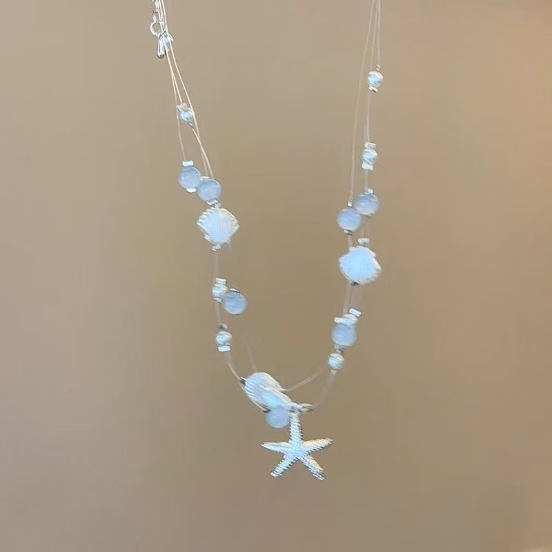 海边沙滩度假风贝壳轻奢项链ins小众设计感配饰编织绳甜美锁骨链详情46