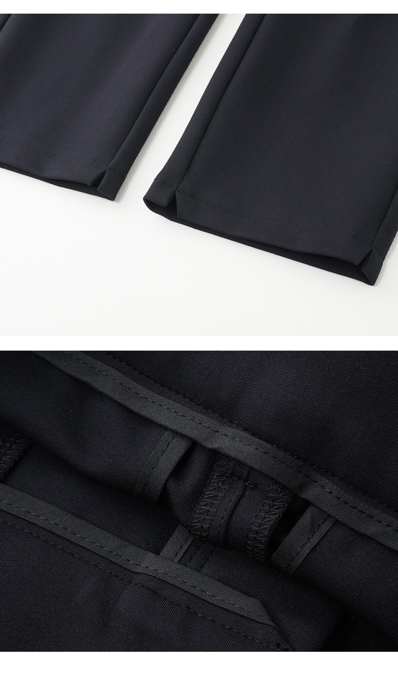 直筒法棍裤休闲裤女松紧腰2024夏季薄款锦棉弹力显瘦九分裤烟管裤详情15