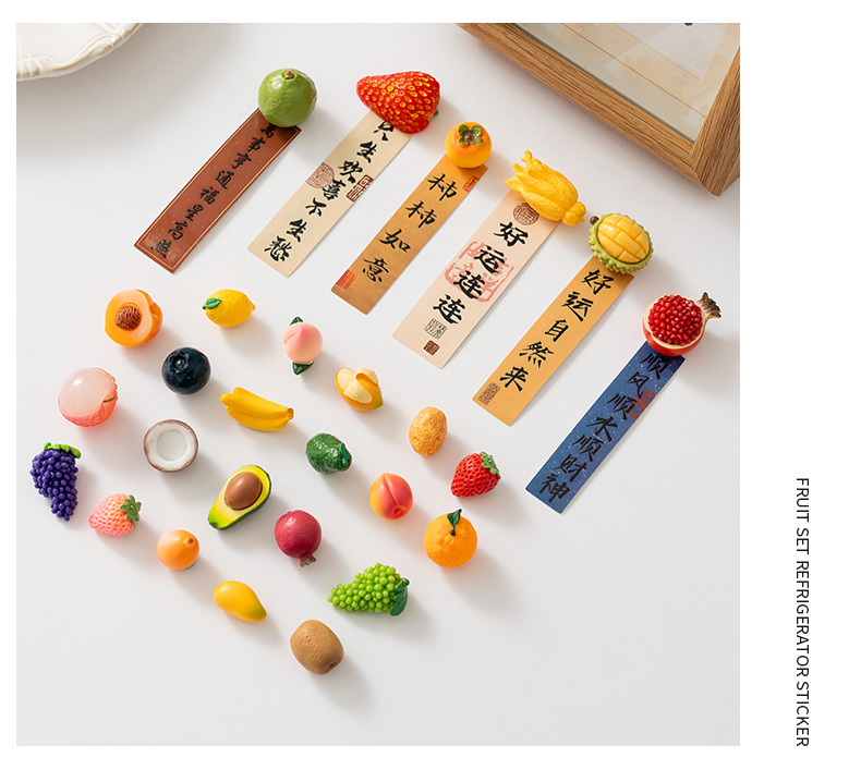 Creative simulation fruit refrigerator stickers, food toys, three-dimensional diy mini resin magnetic stickers, home and kitchen magnetic decoration pic 25