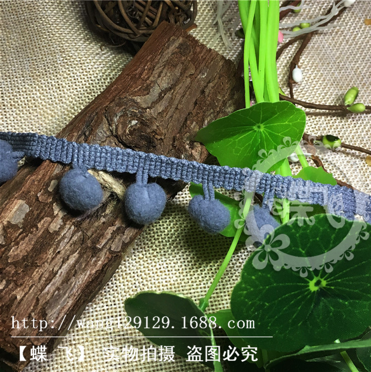 35个色现货供应1.3cm中直角毛球花边服装辅料三角球DIY手工花边辅料毛球详情48