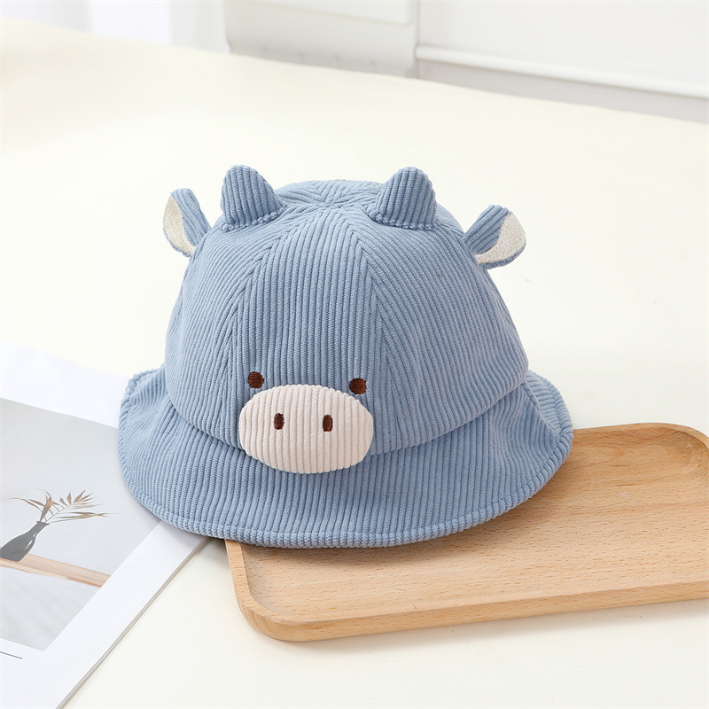 宝宝帽子秋冬新款可爱卡通动物渔夫帽春秋季男童婴幼儿灯芯绒盆帽详情17