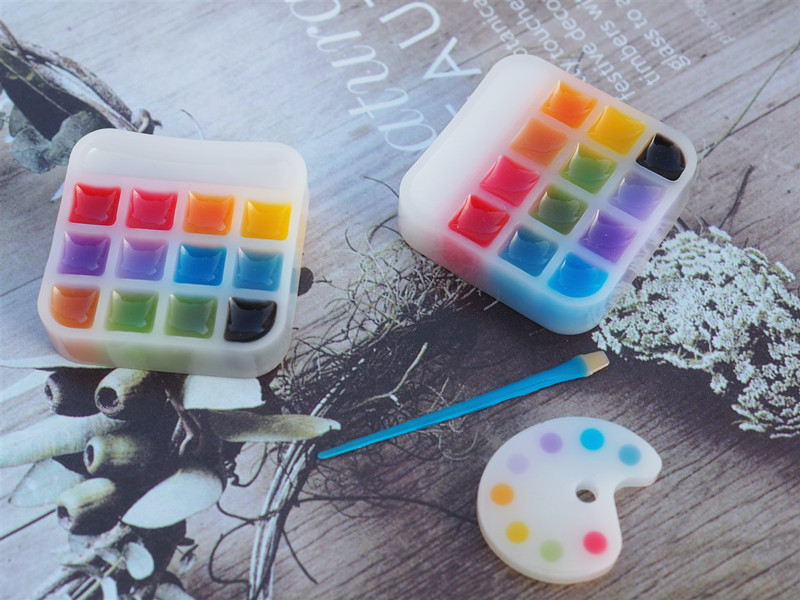 diy epoxy resin mold, paint tray, brush, paint box, silicone ink chrysanthemum, handcrafted epoxy resin pic 1