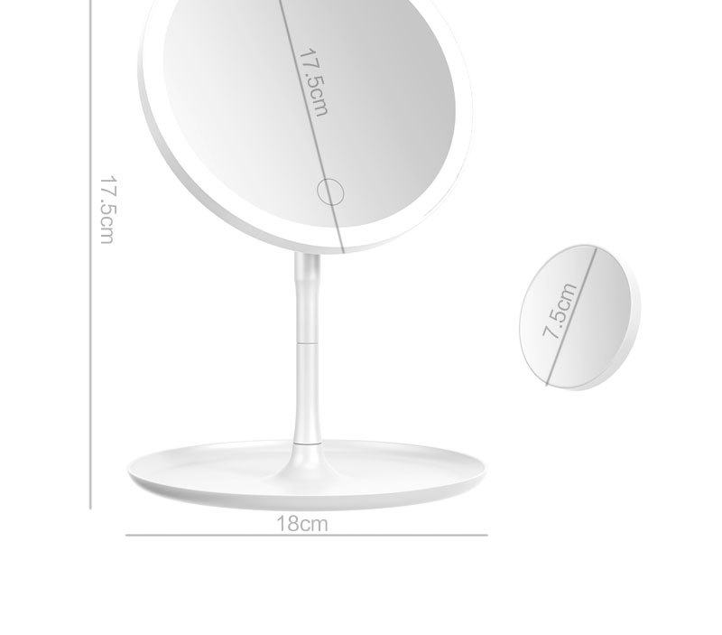 Wholesale of LED lighting for internet-famous makeup mirrors, desktop charging beauty mirrors, and three-color light sources for student dormitories pic 16