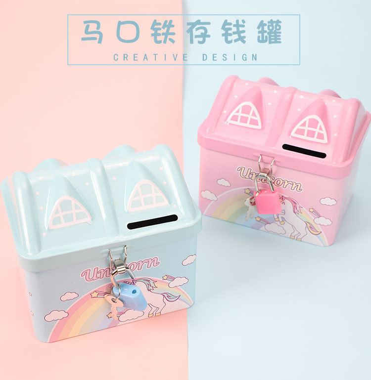 Cartoon house-shaped piggy bank, piggy bank for boys and girls, Kuromi pen case, book safe, birthday gift display pic 20