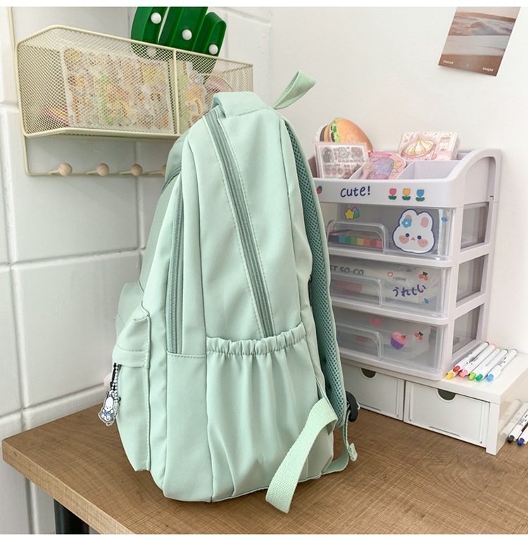 森系大容量高中大学生书包女简约百搭ins校园风双肩包女电脑背包详情42