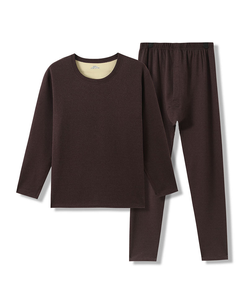 HD秋冬德绒保暖内衣男女士套装AB面圆领秋衣秋裤T9908高详情2