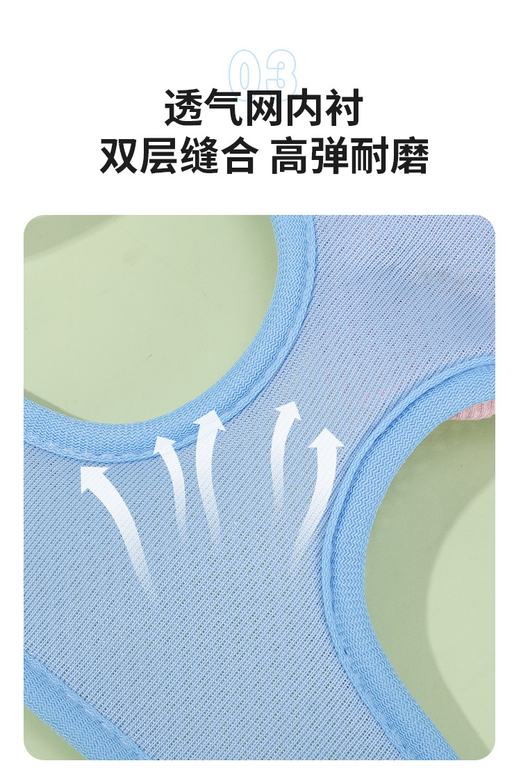 狗狗牵引绳背心式宠物胸背带透气网布花朵遛狗绳防挣脱猫绳子厂家详情8