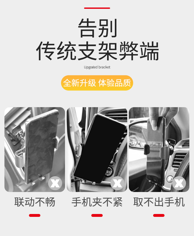 创意牛头车载支架手机导航汽车出风口通用重力支撑导航手机支架详情3