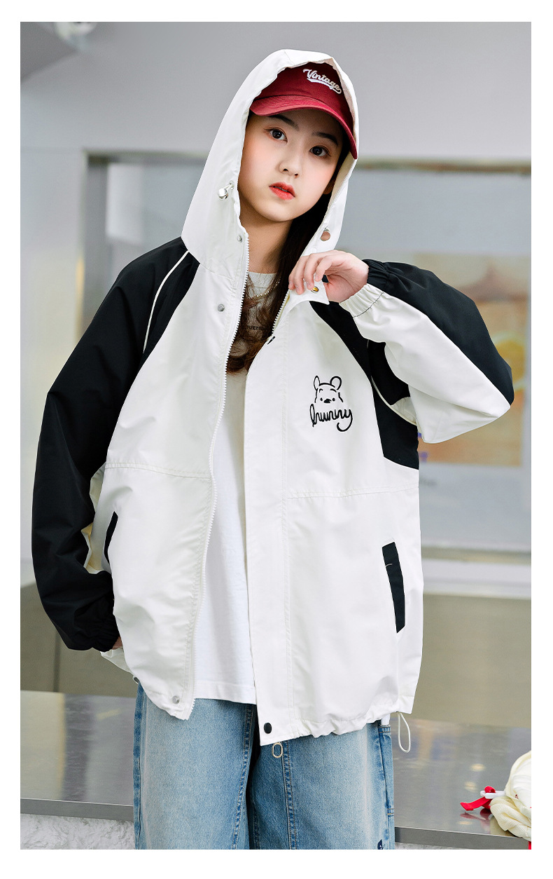 Girls' Spring 2023 New Spring and Autumn coats, girls' casual hooded clothes, Kids' women's stylish tops pic 16
