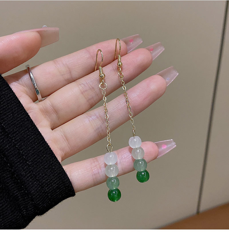 新中式复古渐变珠流苏耳环女汉服古风旗袍耳坠长款气质网红耳饰品详情13