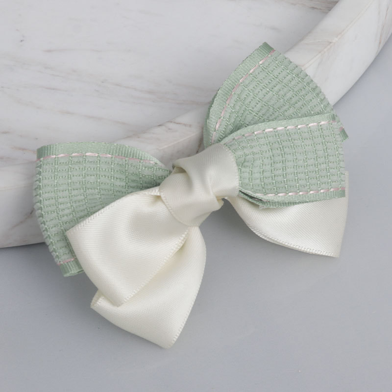 Spring and summer hollowed-out lace bow, small floral ribbon top clip, sweet and versatile for girls, bow headwear at the back of the head pic 3