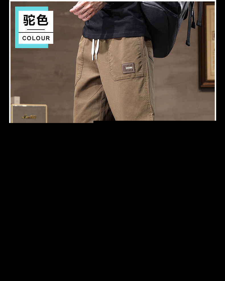 2024春夏新款工装哈伦运动大码宽松多兜束脚休闲裤男薄Men Casual详情18