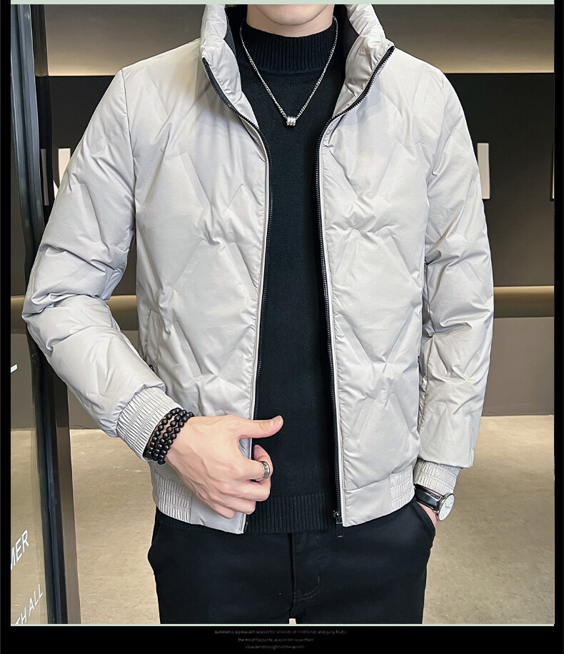 轻薄羽绒服男款高端短款冬季大码立领灰鸭绒外套男士新款潮牌男装详情13