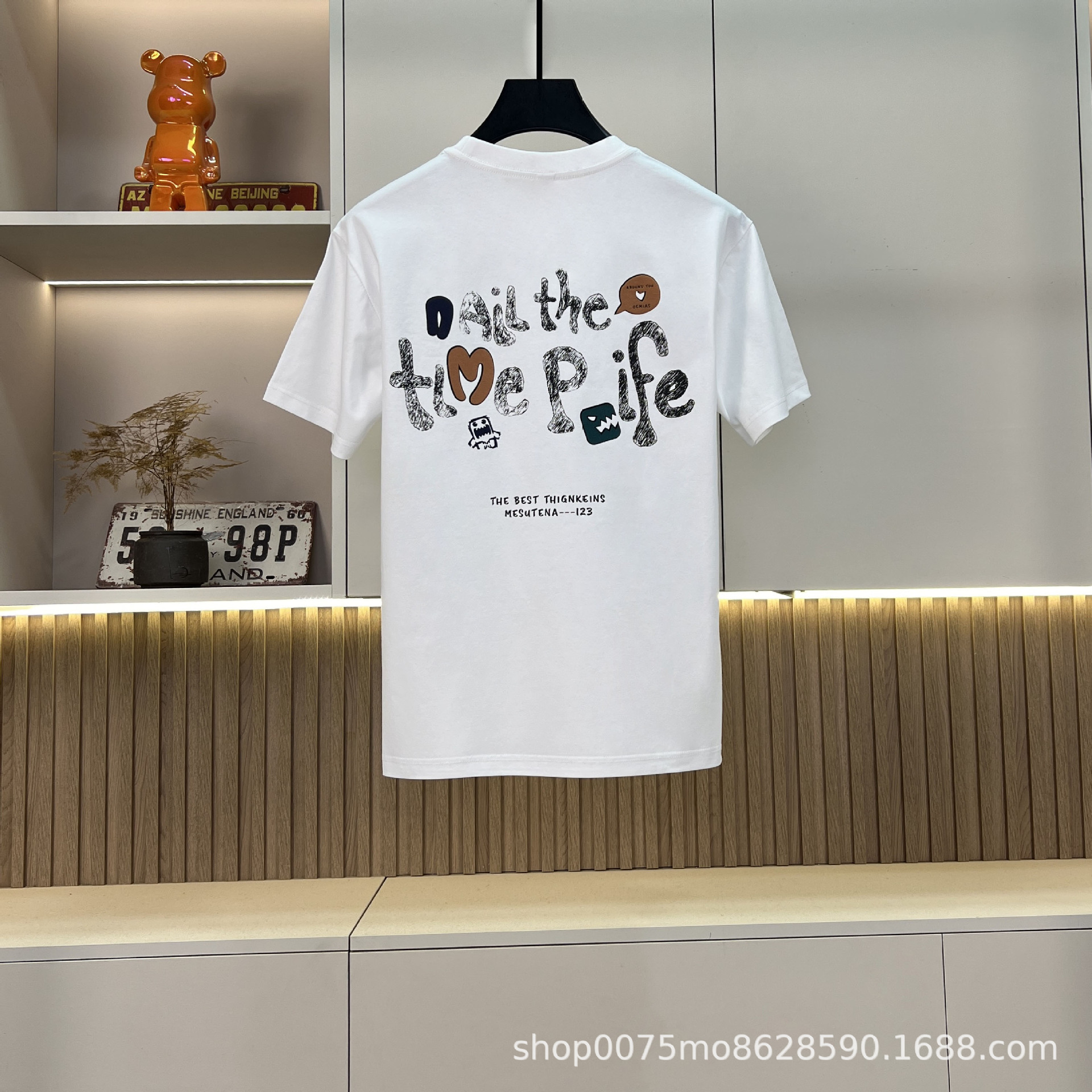 夏季新款短袖搞怪卡通印花工艺男士百搭修身圆领T恤【YH2029505】详情3