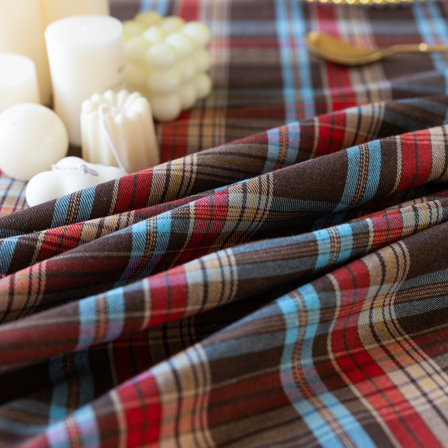 American green checkered table fabric Christmas Day Amazon rectangular atmosphere decoration tablecloth manufacturer, South Korea pic 26
