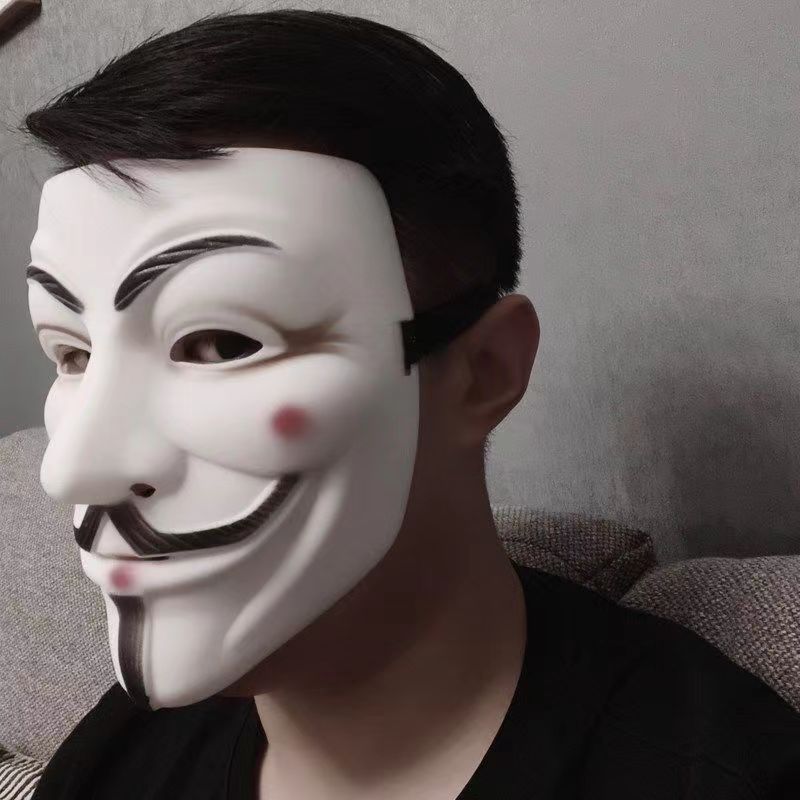 万圣节v字仇杀队面具男全脸化妆舞会黑客怪客成人鬼步舞假面死神详情12