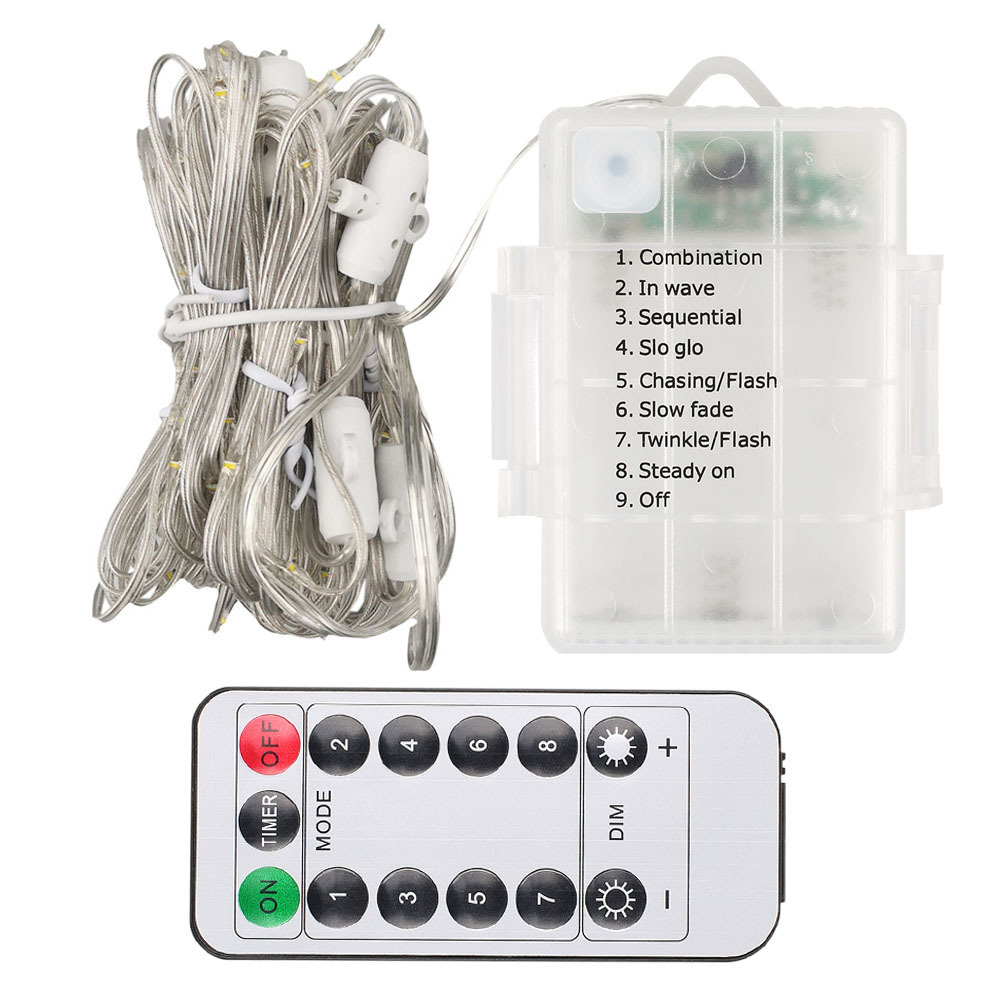 Cross-border battery box led umbrella light, bar and coffee shop decorative umbrella light, 104led outdoor beach sun umbrella light pic 1