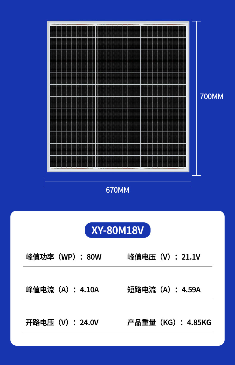 Solar panels: 20W-500W aluminum frame monocrystalline and polycrystalline photovoltaic power generation panels, household 12V - 36V solar panels pic 10