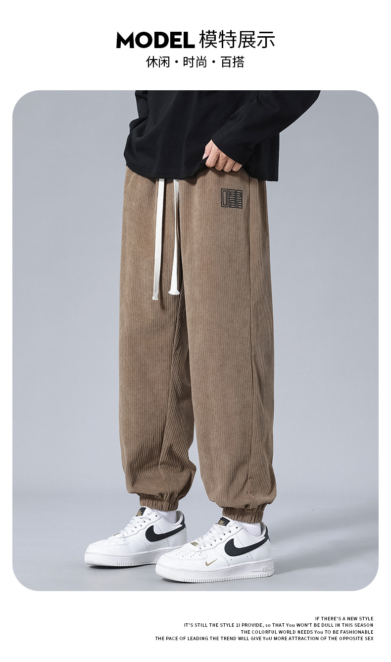 Pantalones hombre primavera otoño marca de moda holgada paquete de pies pantalones de estilo americano high street adolescente workwear casual pantalones deportivos pic 9