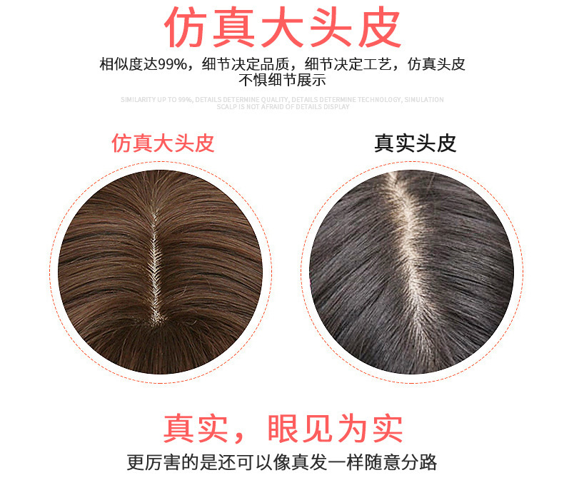 Wholesale of best-selling air bangs, deep coffee-colored water ripples, realistic matte high-temperature silk long curly hair wigs pic 5