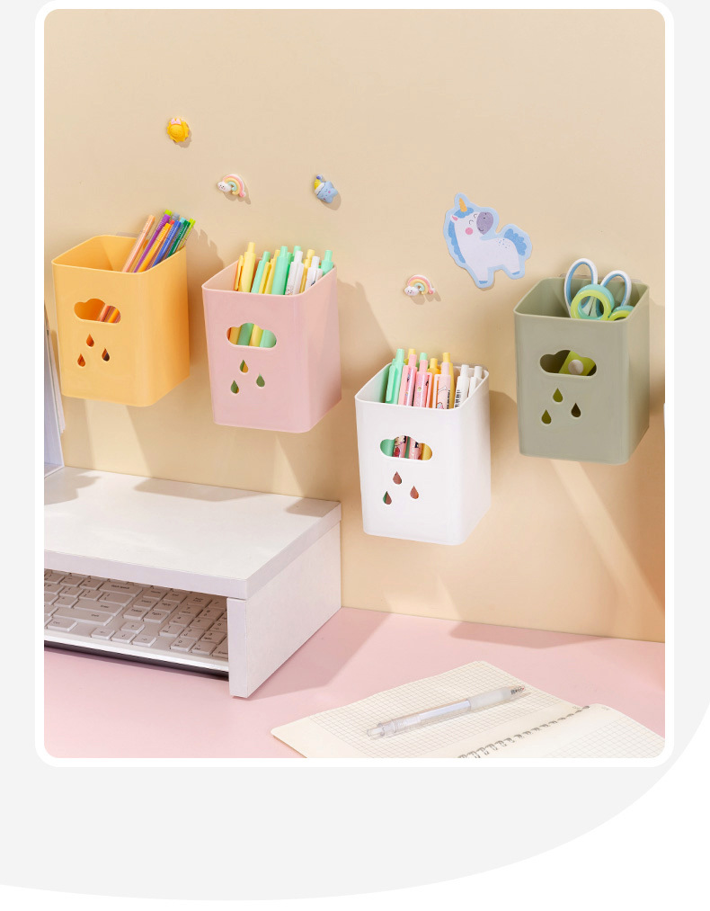Multi-color cute wall-absorbing pen holder desktop large-capacity student stationery storage box high appearance level fun pen holder pic 15