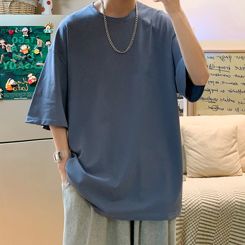 2025 Summer couple student Hong Kong-style trendy ins solid color short-sleeved T-shirt, versatile and casual fashion top pic 8